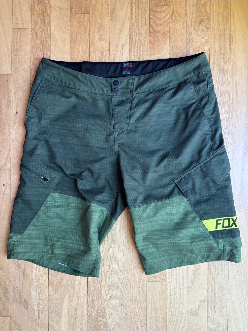Fox Racing Men’s Size 36 Ranger Cargo Riding Shorts Green Stretch